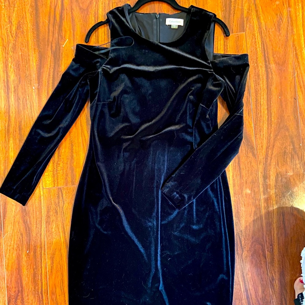 Calvin Klein Black Velvet Cocktail Dress